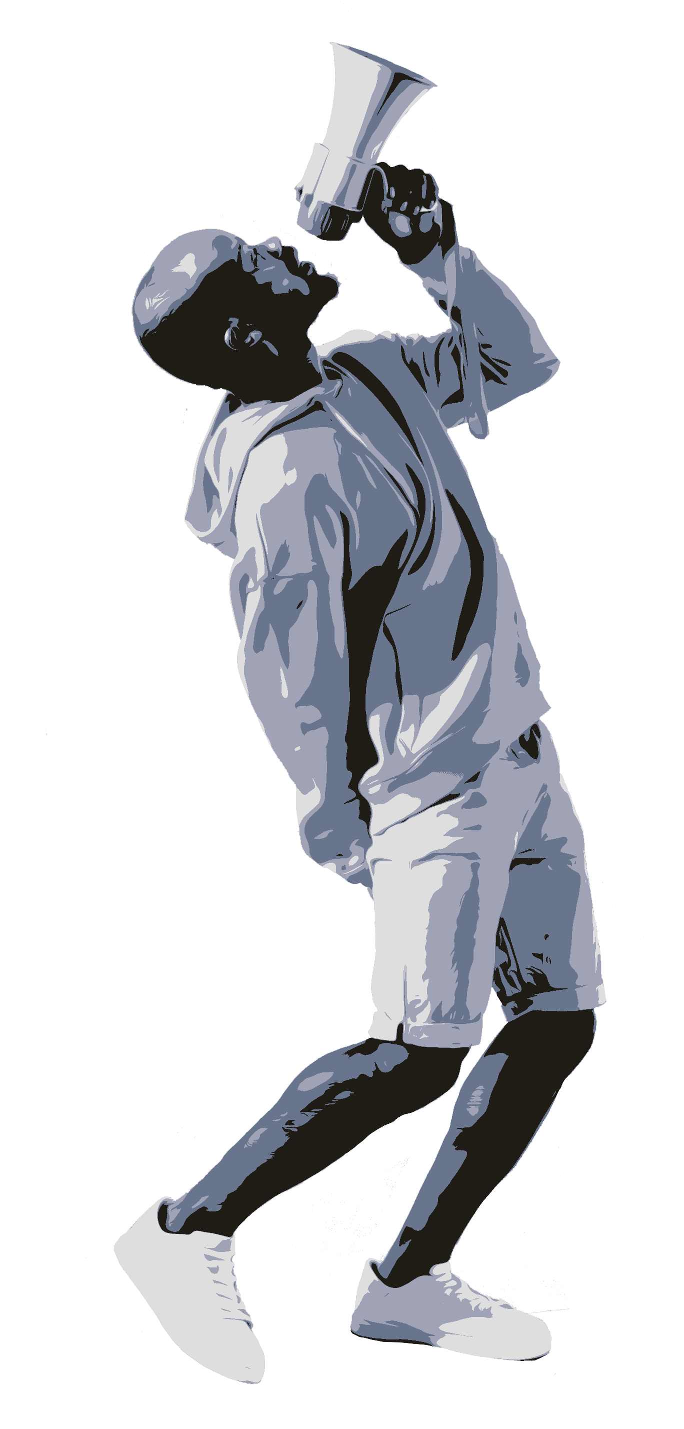 popart fullbody guy bw